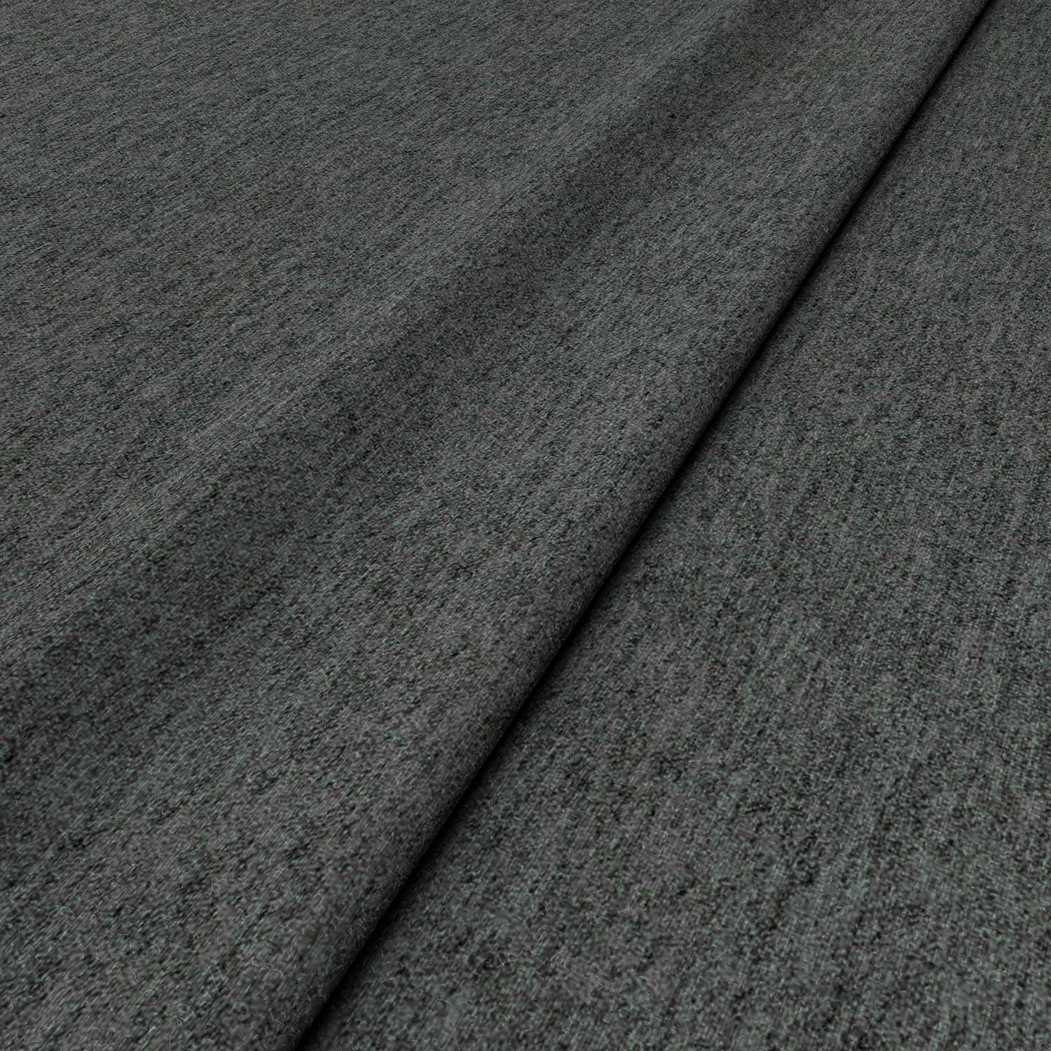 Sample of a grey woven fabric in recycled wool.