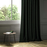 A black woven fabric shown as a curtain.
