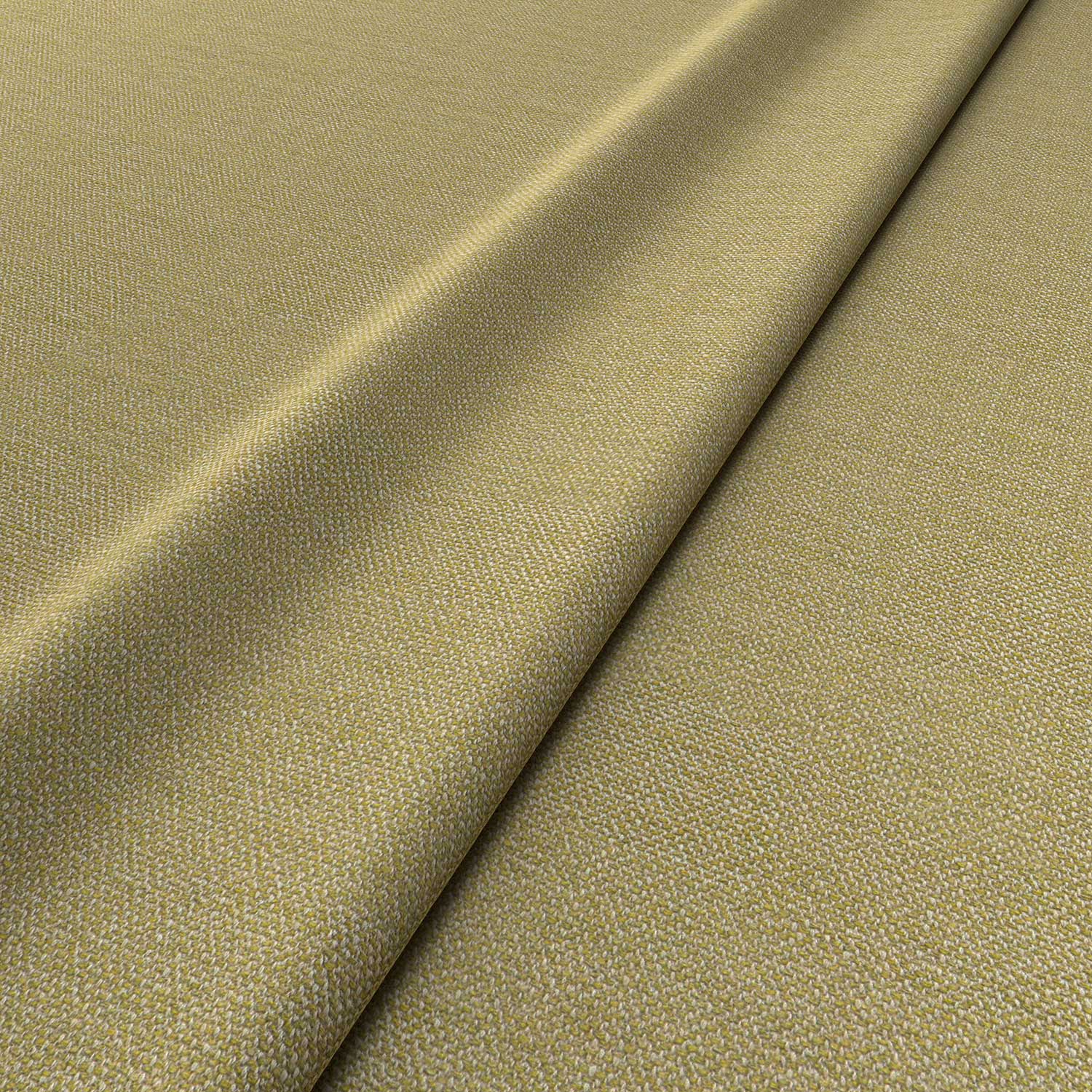 Fabric swatch of a plain yellow weave fabric for upholstery