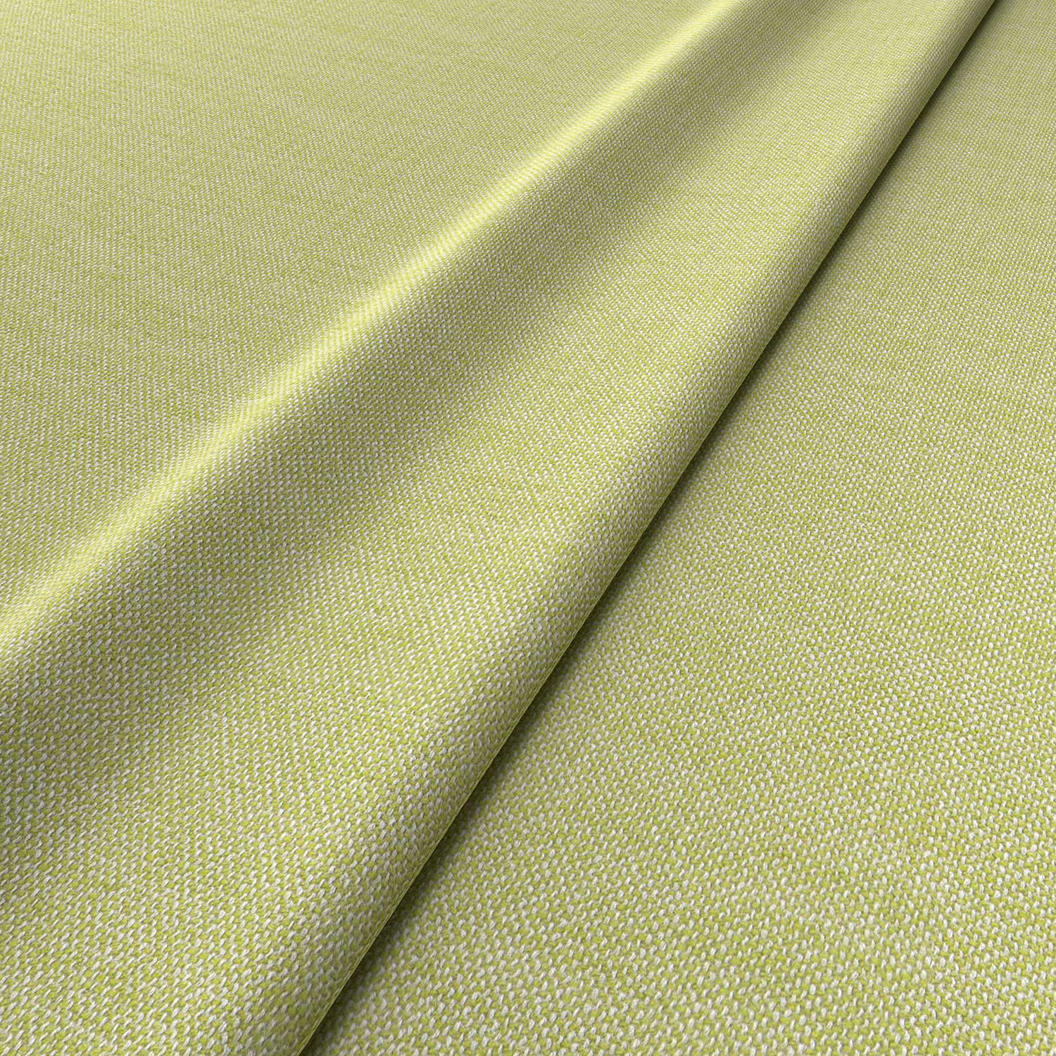 Fabric swatch of a green woven fabric for upholstery