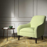 Chair upholstery in a plain bright green weave fabric