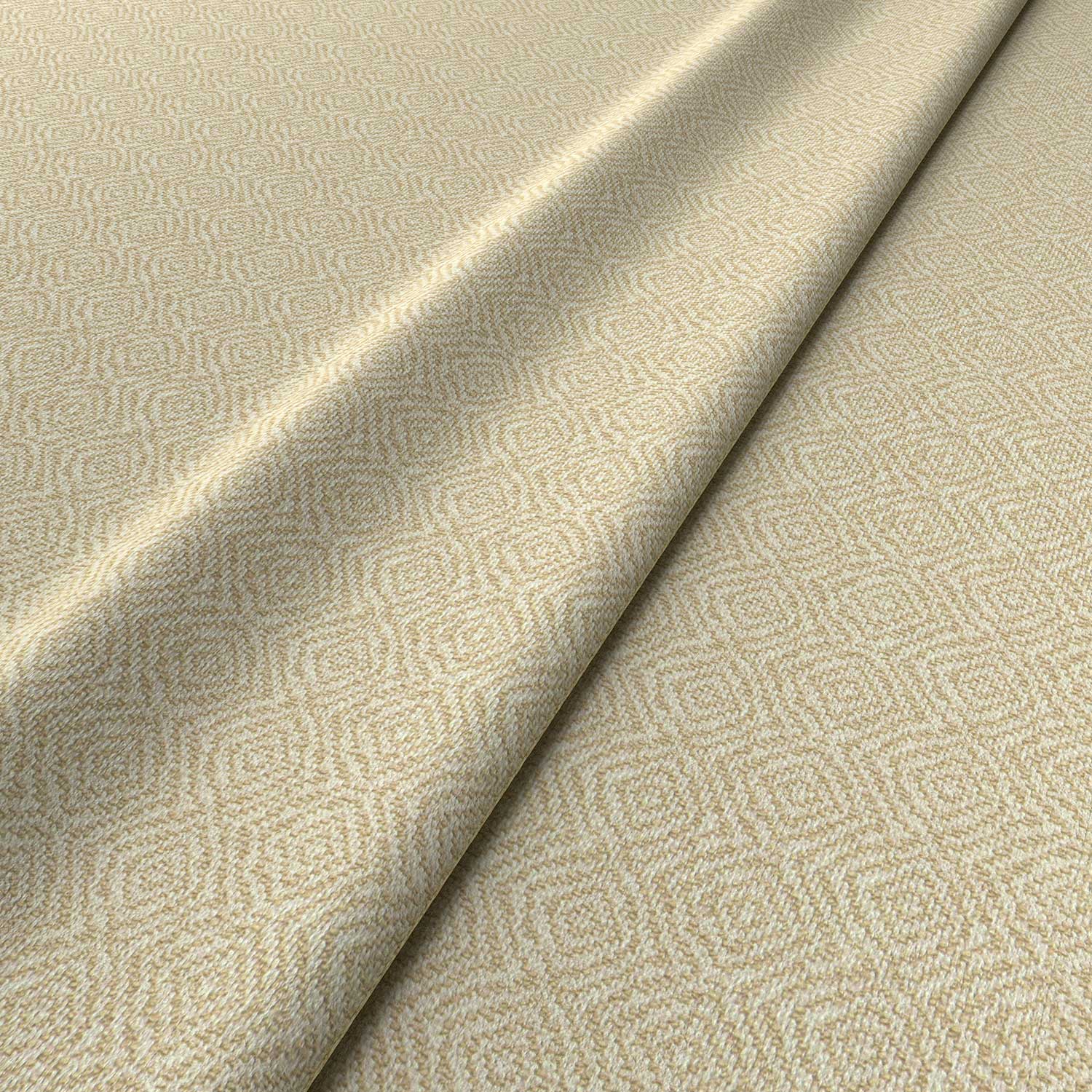 Fabric swatch of a cream woven fabric for upholstery