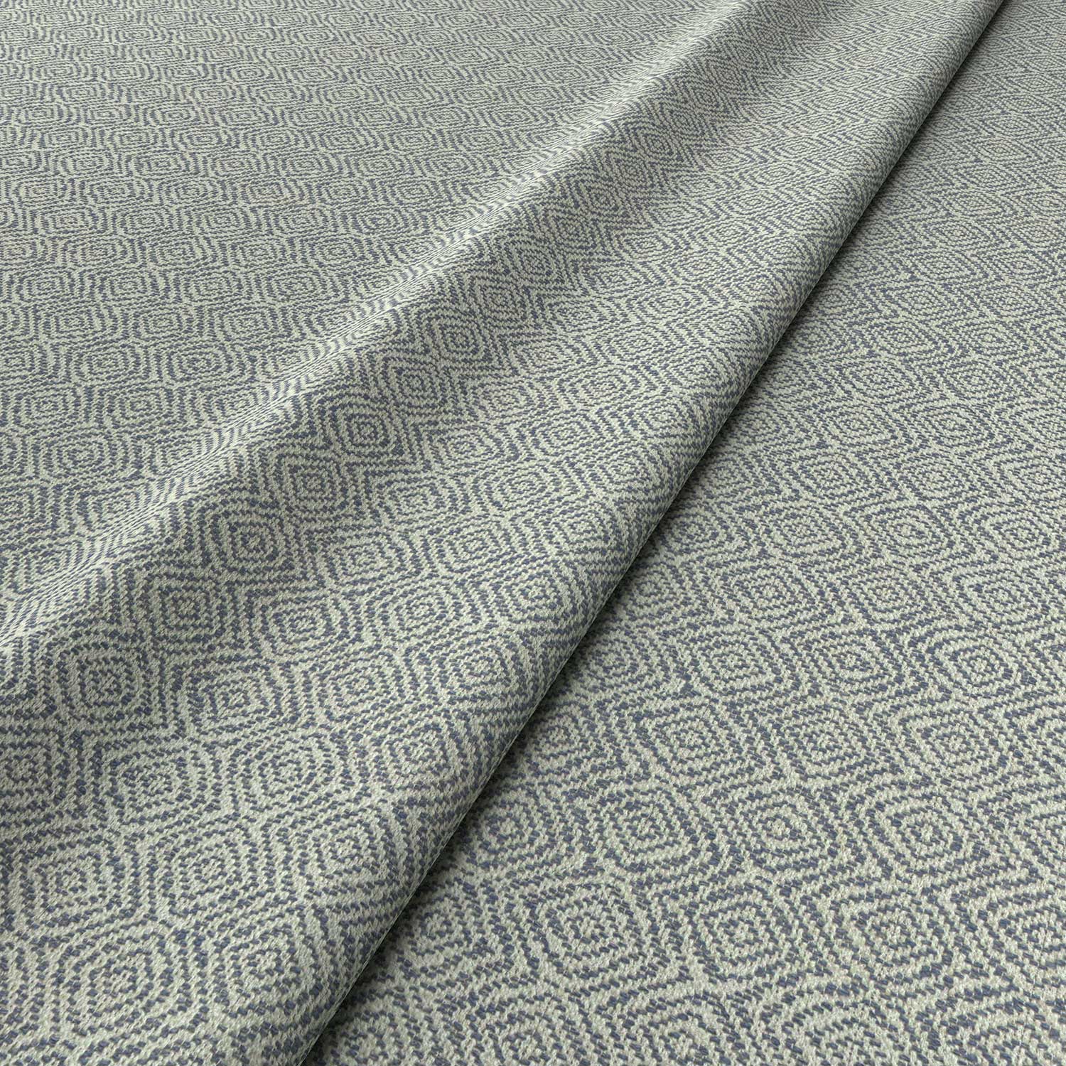 Fabric swatch of a blue woven fabric for upholstery