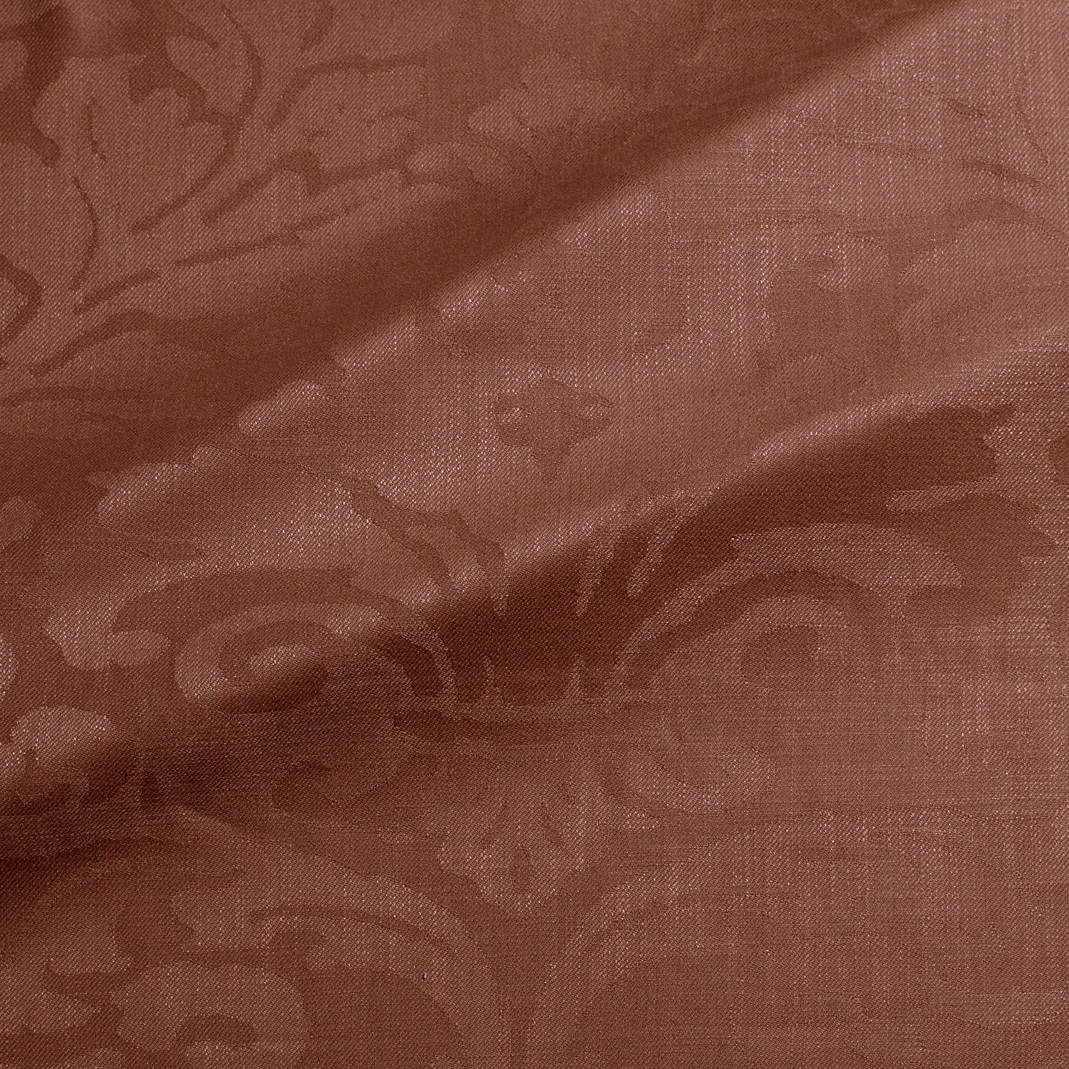 Fabric swatch of a contemporary damask fabric in a deep berry colour for upholstery and curtains.