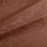 Fabric swatch of a contemporary damask fabric in a deep berry colour for upholstery and curtains.
