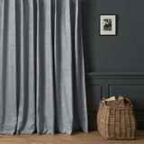 Curtains in a contemporary damask fabric with grey colours.
