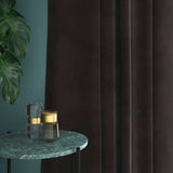 Velvet curtain in brown