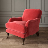 Red eco velvet upholstery fabric on an armchair