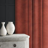 Orange eco velvet curtain