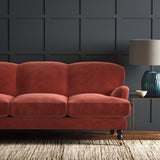 Brown eco velvet upholstery fabric on a sofa