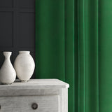 Green eco velvet curtain