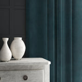 Blue eco velvet upholstery fabric on a sofa