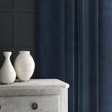 Blue eco velvet curtain