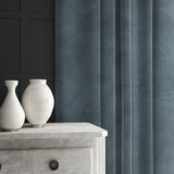 Blue eco velvet curtain