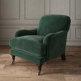 Green eco velvet upholstery fabric on an armchair