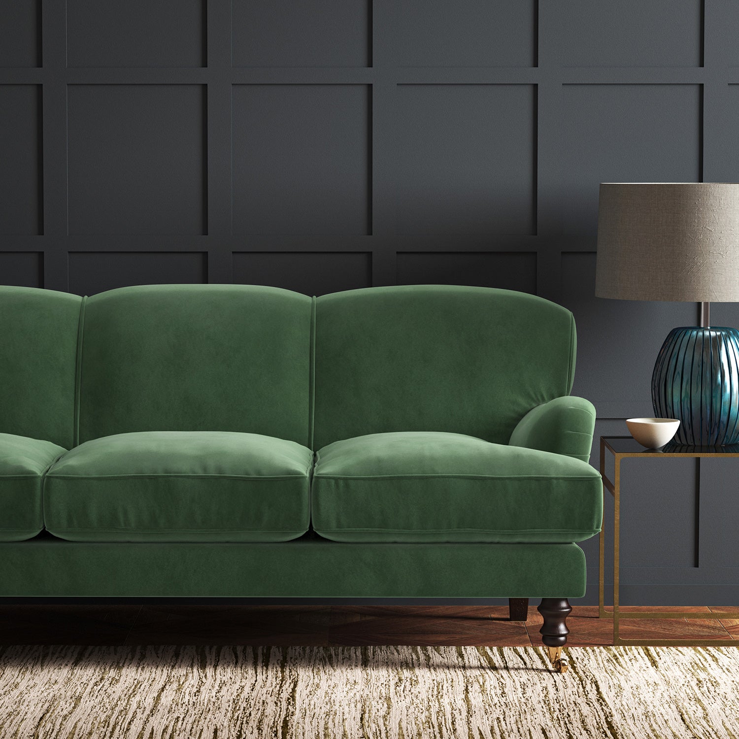 Omega Sea Green Velvet Upholstery Fabric Linwood
