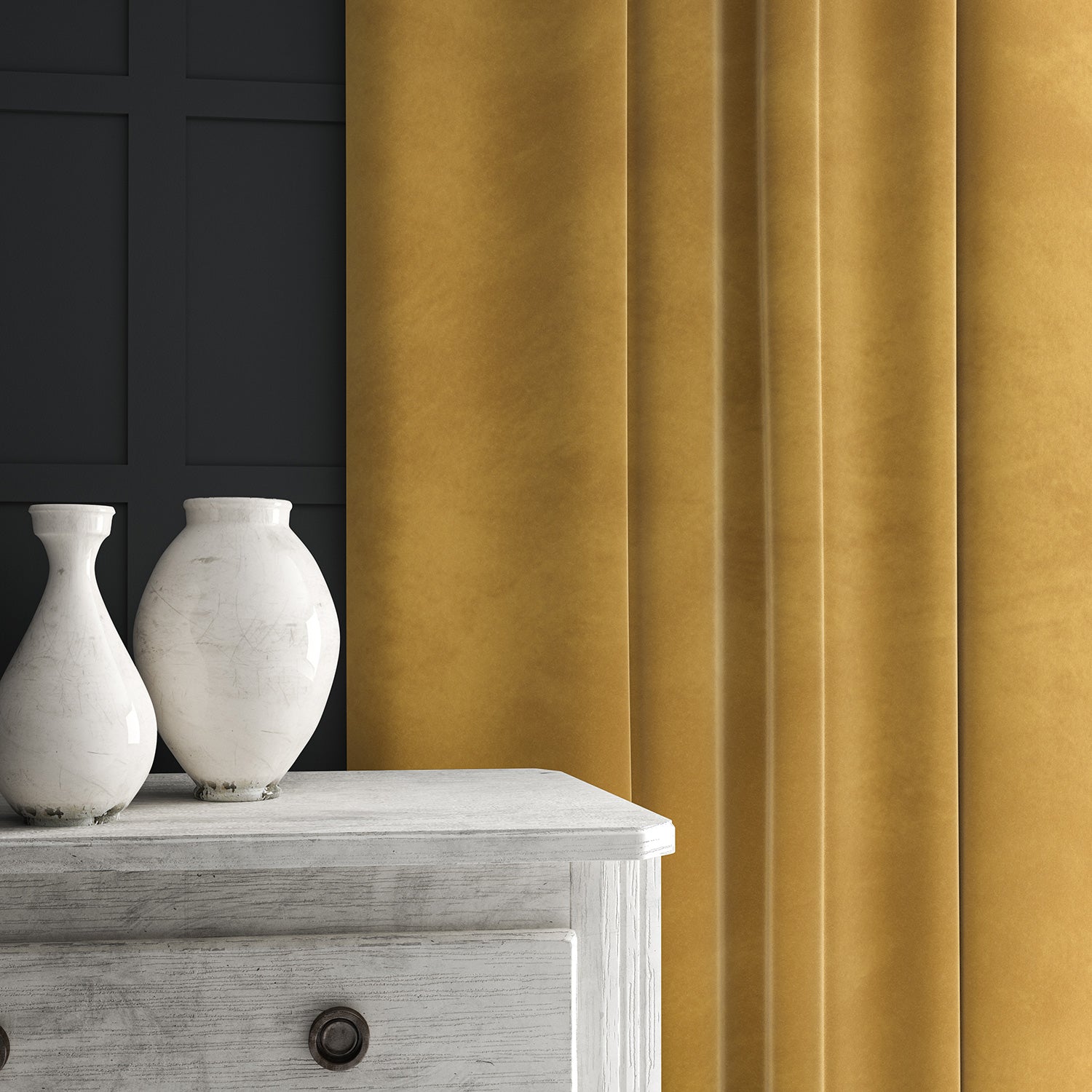 Gold eco velvet curtain