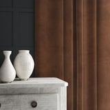Brown eco velvet curtain