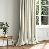 A white woven fabric shown as a curtain.