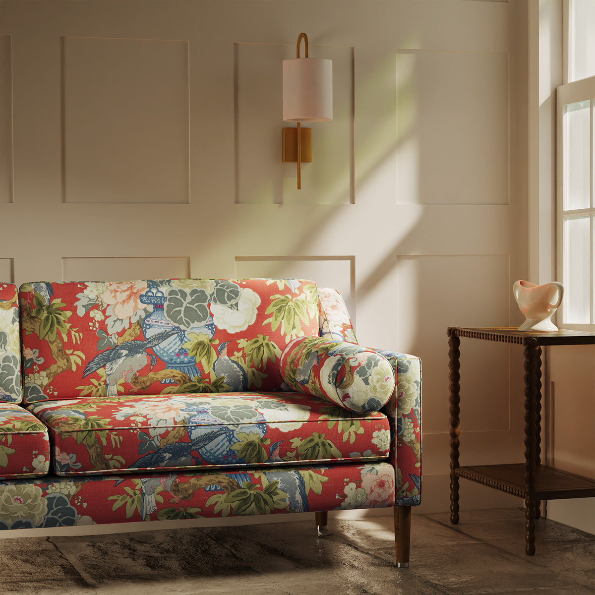 The Royal Garden Red Carpet Upholstery Fabric Linwood