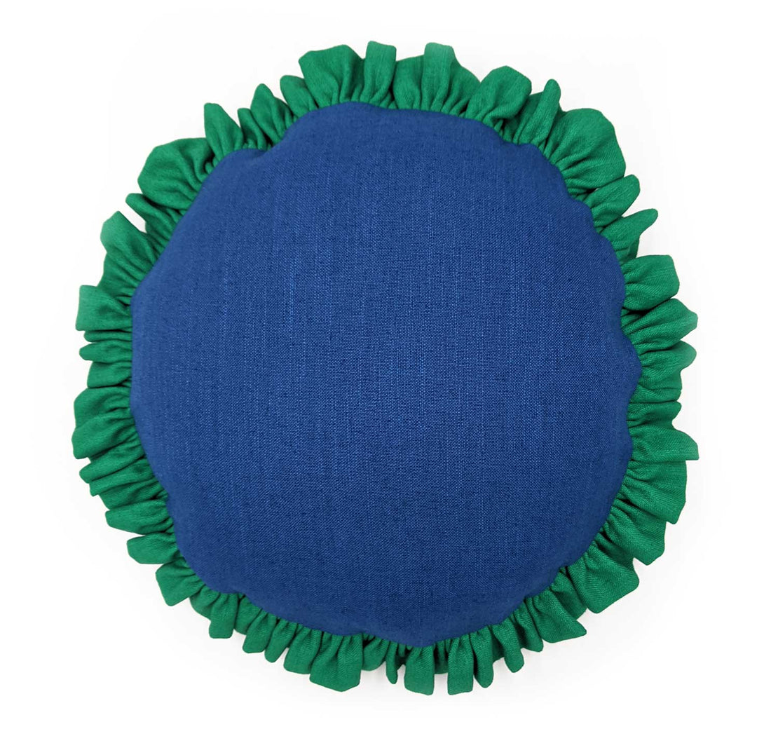 Round blue pillow sales