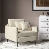 Chair covered in a boucle fabric in Buttermilk