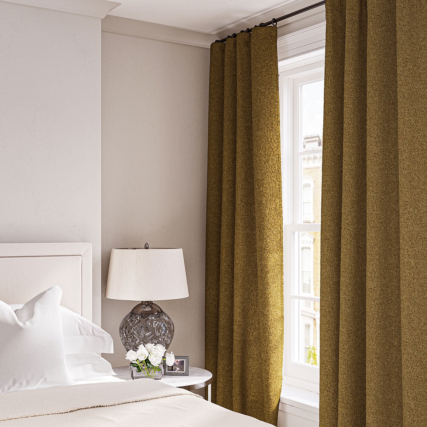 Curtain in a boucle fabric in Amber