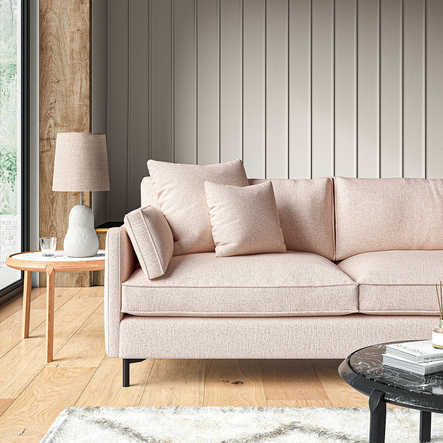Pale sales pink sofa