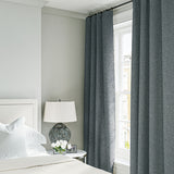 Curtain in a boucle fabric in Blue Stone