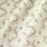 Printed linen fabric - a charming marine-style pattern in brown and cream