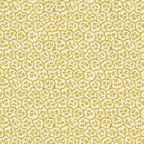 Printed linen fabric sample – a handy block print pattern in yellow and cream 
