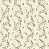 Printed linen fabric - a charming marine-style pattern in brown and cream