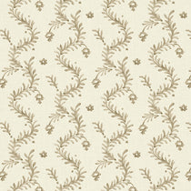 Printed linen fabric - a charming marine-style pattern in brown and cream