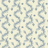 Printed linen fabric - a charming marine-style pattern in blue and cream