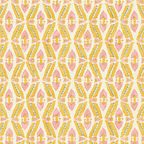 Printed linen fabric – a geometric design in pink, yellow and blue