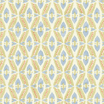 Printed linen fabric – a geometric design in pink, yellow and blue