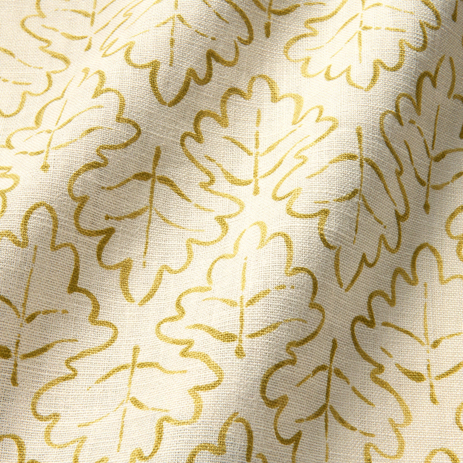 Dots Ochre Linen Style Canvas Fabric