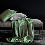 Throw in design name Polka, colourway Grasshopper from Tango Weaves.