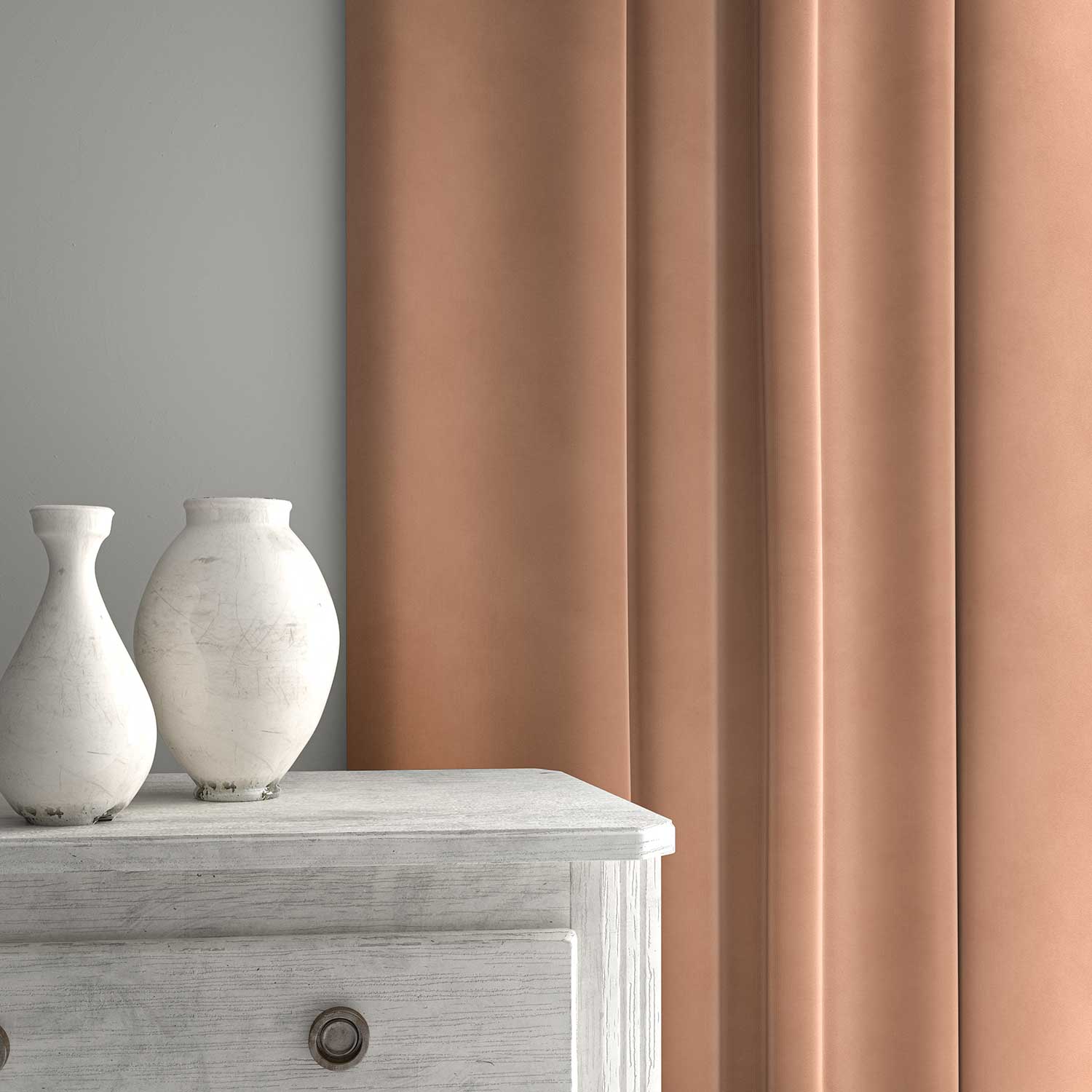 Velvet curtain in pink