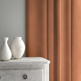 Velvet curtain in orange