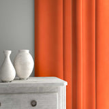 Velvet curtain in orange
