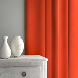 Velvet curtain in orange