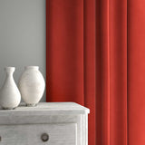 Velvet curtain in orange