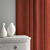 Velvet curtain in orange
