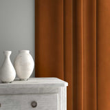 Velvet curtain in brown
