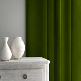 Velvet curtain in green