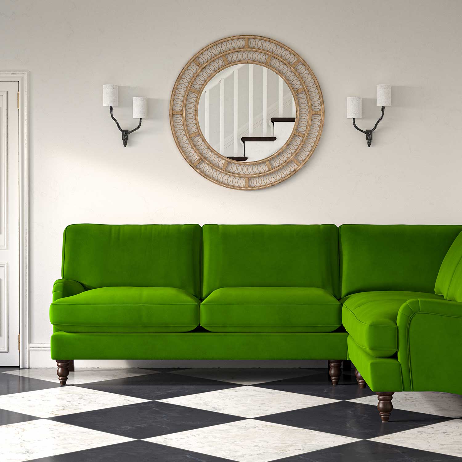 Lime velvet store sofa