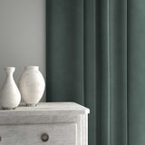 Velvet curtain in blue