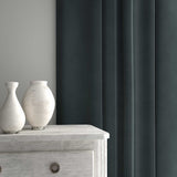 Velvet curtain in grey