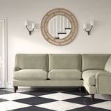 Sofa upholstered in a grey velvet upholstery fabric